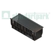 Лоток водоотводный пластиковый PolyMax Basic DN300 h354 с решеткой ячеистой стальной кл. А15 (комплект)