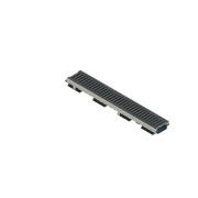Лоток водоотводный PolyMax Drive DN100 h76 пластиковый с решеткой щелевой чугунной ВЧ кл. D (комплект)