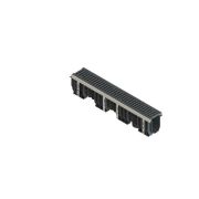 Лоток водоотводный PolyMax Drive DN100 h216 пластиковый с решеткой щелевой чугунной ВЧ кл.D (комплект)