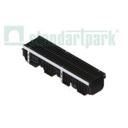 Лоток водоотводный пластиковый PolyMax Drive DN200 h217 с решеткой щелевой чугунной ВЧ кл.С250 (к-т)