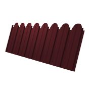 Профнастил С10B фигурный 0,5 Satin с пленкой RAL 3005 красное вино