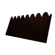 Профнастил С10B фигурный Grand Line 0,5 Velur с пленкой RR 32 темно-коричневый