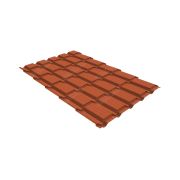 Металлочерепица квадро профи 0,5 Satin RAL 8004 терракота