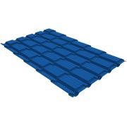 Металлочерепица квадро профи 0,5 Satin RAL 5005 сигнальный синий