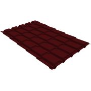 Металлочерепица квадро профи 0,5 Satin RAL 3005 красное вино