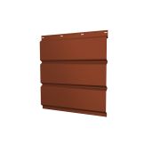 Софит металлический без перфорации 0,5 Velur с пленкой RAL 8004 терракота