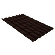 Металлочерепица классик Grand Line 0,5 GreenCoat Pural BT, matt RR 887 шоколадно-коричневый (RAL 8017 шоколад)