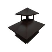 Дымник на трубу двойной 520х390мм 0,5 GreenCoat Pural BT с пленкой RR 23 темно-серый (RAL 7024 мокрый асфальт)