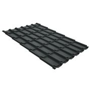 Металлочерепица классик Grand Line 0,5 GreenCoat Pural BT, matt RR 23 темно-серый (RAL 7024 мокрый асфальт)