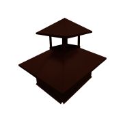 Дымник на трубу двойной 520х390мм 0,5 GreenCoat Pural BT с пленкой RR 887 шоколадно-коричневый (RAL 8017 шоколад)