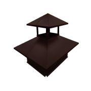 Дымник на трубу двойной 520х390мм 0,5 Quarzit с пленкой RAL 8017 шоколад