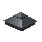 Колпак на столб двойной 390х390мм 0,45 PE с пленкой RAL 7024 мокрый асфальт