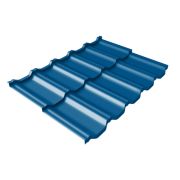 Металлочерепица модульная квинта Uno Grand Line c 3D резом 0,5 Satin RAL 5005 сигнальный синий