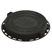 Люк садовый пластиковый черный «Домик»