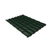 Металлочерепица классик Grand Line 0,5 GreenCoat Pural BT, matt RR 11 темно-зеленый (RAL 6020 хромовая зелень)