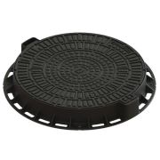 Люк садовый пластиковый черный «Лого» - А15