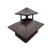 Дымник на трубу двойной 520х390мм 0,5 GreenCoat Pural BT с пленкой RR 32 темно-коричневый (RAL 8019 серо-коричневый)