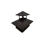 Дымник на трубу двойной 520х390мм 0,5 GreenCoat Pural BT, matt с пленкой RR 23 темно-серый (RAL 7024 мокрый асфальт)