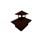 Дымник на трубу двойной 520х390мм 0,5 GreenCoat Pural BT, matt с пленкой RR 887 шоколадно-коричневый (RAL 8017 шоколад)