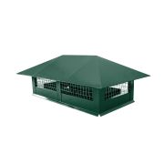 Дымник на трубу с сеткой 500х500мм 0,5 Satin с пленкой RAL 6005 зеленый мох