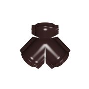 Тройник Y конька полукруглого GreenCoat Pural BT, matt с пленкой RR 887 шоколадно-коричневый (RAL 8017 шоколад)