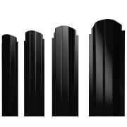 Штакетник П-образный А фигурный 0,5 Quarzit lite RAL 9005 черный