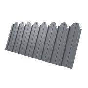 Профнастил С10A фигурный 0,45 PE с пленкой RAL 9006 бело-алюминиевый