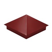 Колпак на столб 390х390мм 0,5 Satin с пленкой RAL 3011 коричнево-красный