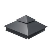 Колпак на столб двойной 390х390мм 0,5 GreenCoat Pural BT, matt с пленкой RR 23 темно-серый (RAL 7024 мокрый асфальт)