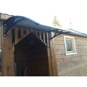 Козырьки Krovent из поликарбоната 1500х930х280 молочный (зелен. кронштейн)