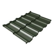 Металлочерепица модульная квинта Uno Grand Line c 3D резом 0,5 GreenCoat Pural BT, matt RR 11 темно-зеленый (RAL 6020 хромовая зелень)