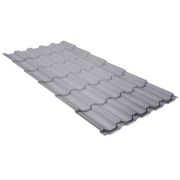 Металлочерепица квинта плюс Grand Line 0,5 Satin RAL 9006 бело-алюминиевый