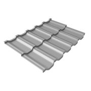 Металлочерепица модульная квинта Uno Grand Line c 3D резом 0,45 PE RAL 7004 сигнальный серый