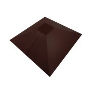 Колпак на столб под фонарь 390х390мм 0,5 Satin Matt с пленкой RAL 8017 шоколад