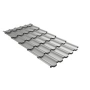 Металлочерепица квинта плюс Grand Line c 3D резом 0,45 PE RAL 9006 бело-алюминиевый