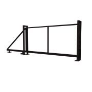 Ворота откатные Жалюзи к кирпичному столбу 2,0х3,5 RAL 9005