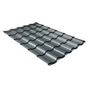 Металлочерепица кредо 0,5 Satin Matt RAL 7016 антрацитово-серый