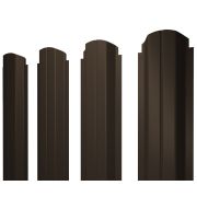 Штакетник П-образный B фигурный 0,5 Velur RR 32 темно-коричневый