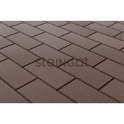 Плитка тротуарная Steingot Прямоугольник (фаска 1,5мм) 200х100х60мм темно-коричневый частичный прокрас