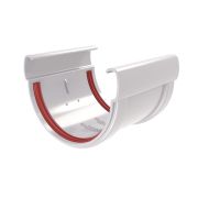 Соединитель желобов Дизайн 135 ПВХ Grand Line белый (RAL 9003)