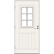 Дверь входная JW ECO Function Wadden М10x21 с дверной коробкой, белая, левая, с узорчатым стеклом