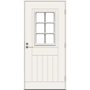 Дверь входная JW ECO Function Wadden М10x21 с дверной коробкой, белая, правая, с узорчатым стеклом