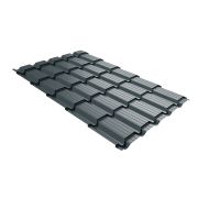 Металлочерепица Верховье квадро профи Grand Line 0,5 GreenCoat Pural BT, matt RR2Н3 (RAL 7016 антрацитово-серый)
