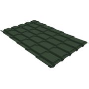 Металлочерепица Верховье квадро профи Grand Line 0,5 GreenCoat Pural BT, matt RR 11 темно-зеленый (RAL 6020 хромовая зелень)