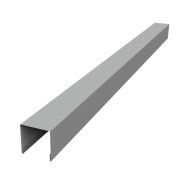 Планка вертикальная лицевая для забора жалюзи Palermo 0,45 PE с пленкой RAL 9006 бело-алюминиевый