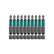 Биты PZ2 KRAFTOOL Optimum Line 50 мм, тип хвостовика E 1/4″, 10 шт в блистере (26124-2-50-10)