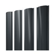Штакетник Полукруглый Slim 0,45 PE-Double RAL 7016 антрацитово-серый