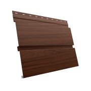 Металлический софит Квадро брус без перфорации 0,45 Print Elite с пленкой Choco Wood TwinColor