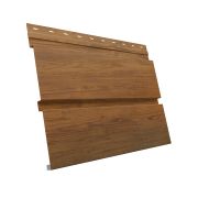 Металлический софит Квадро брус без перфорации 0,45 Print Elite с пленкой Golden Wood TwinColor