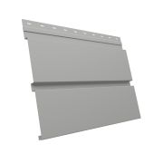 Металлический софит Квадро брус без перфорации 0,5 Satin с пленкой RAL 9006 бело-алюминиевый